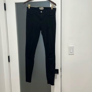 Current/Elliot Black Jeans with Open Stitching on Legs
